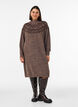 Gebreide jurk met jacquardpatroon, Bruin, Model image number 0