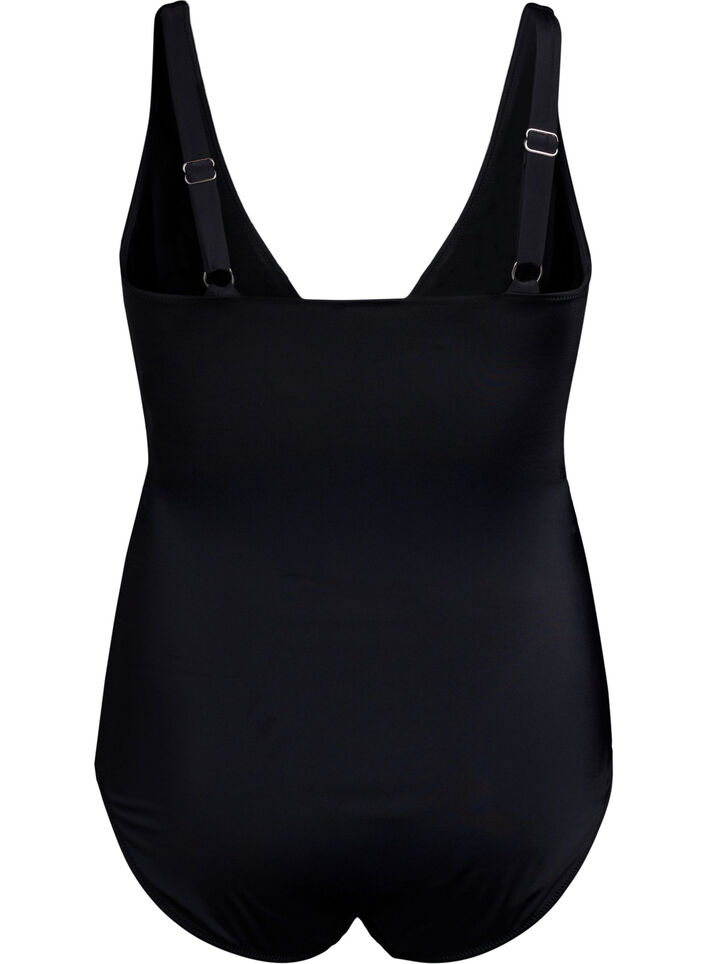 Badpak met gedrapeerd kruisdetaillering, Black, Packshot