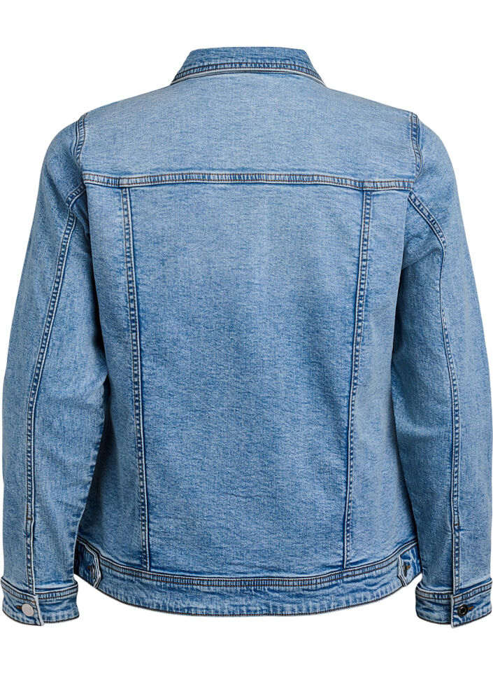 Denimjack met een klassieke snit, Blauw, Packshot image number 1