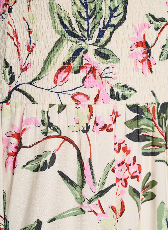 Maxi rok in viscose met smokwerk, Vanille, Packshot image number 2