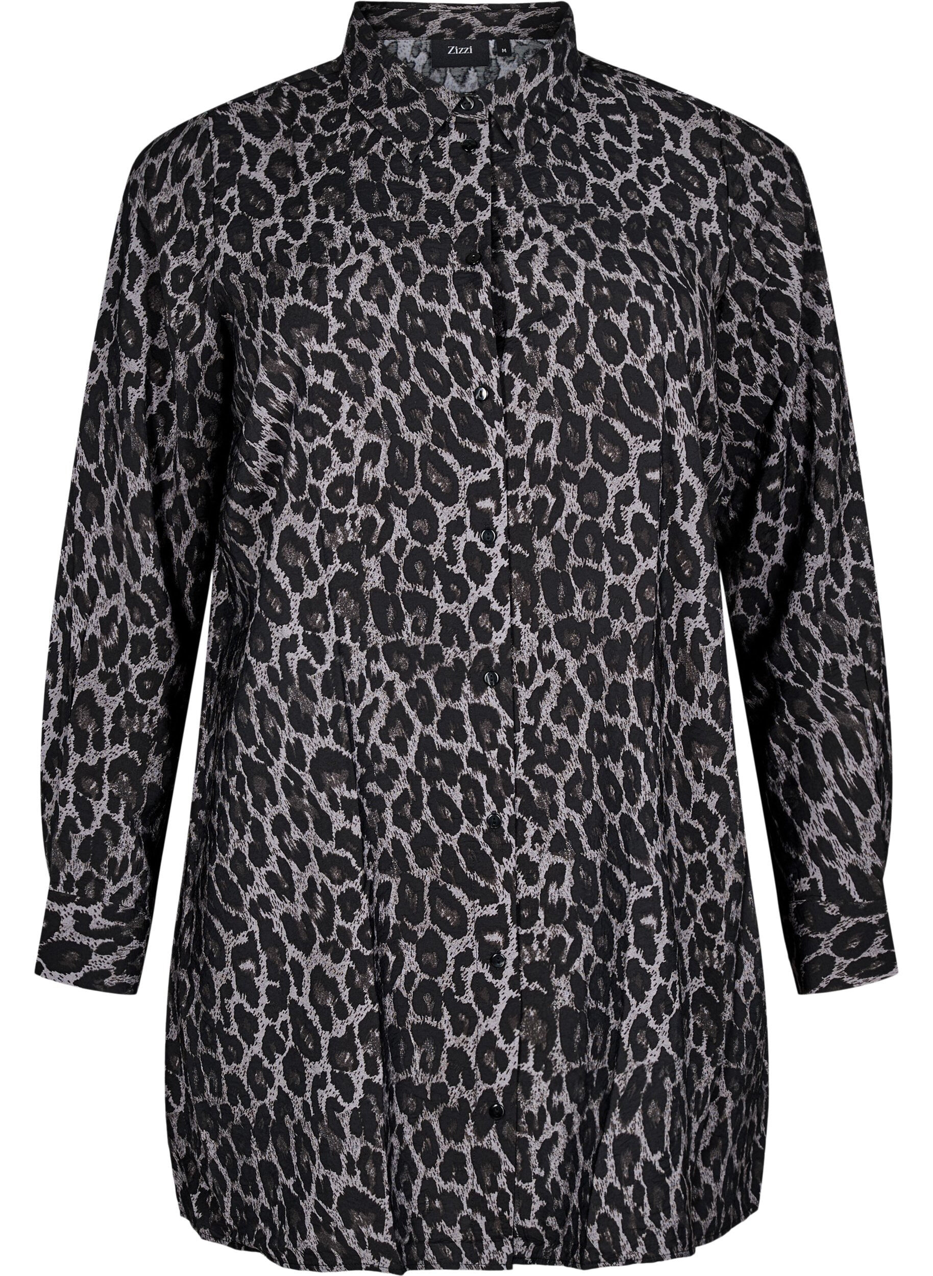 Lange blouse met luipaardprint