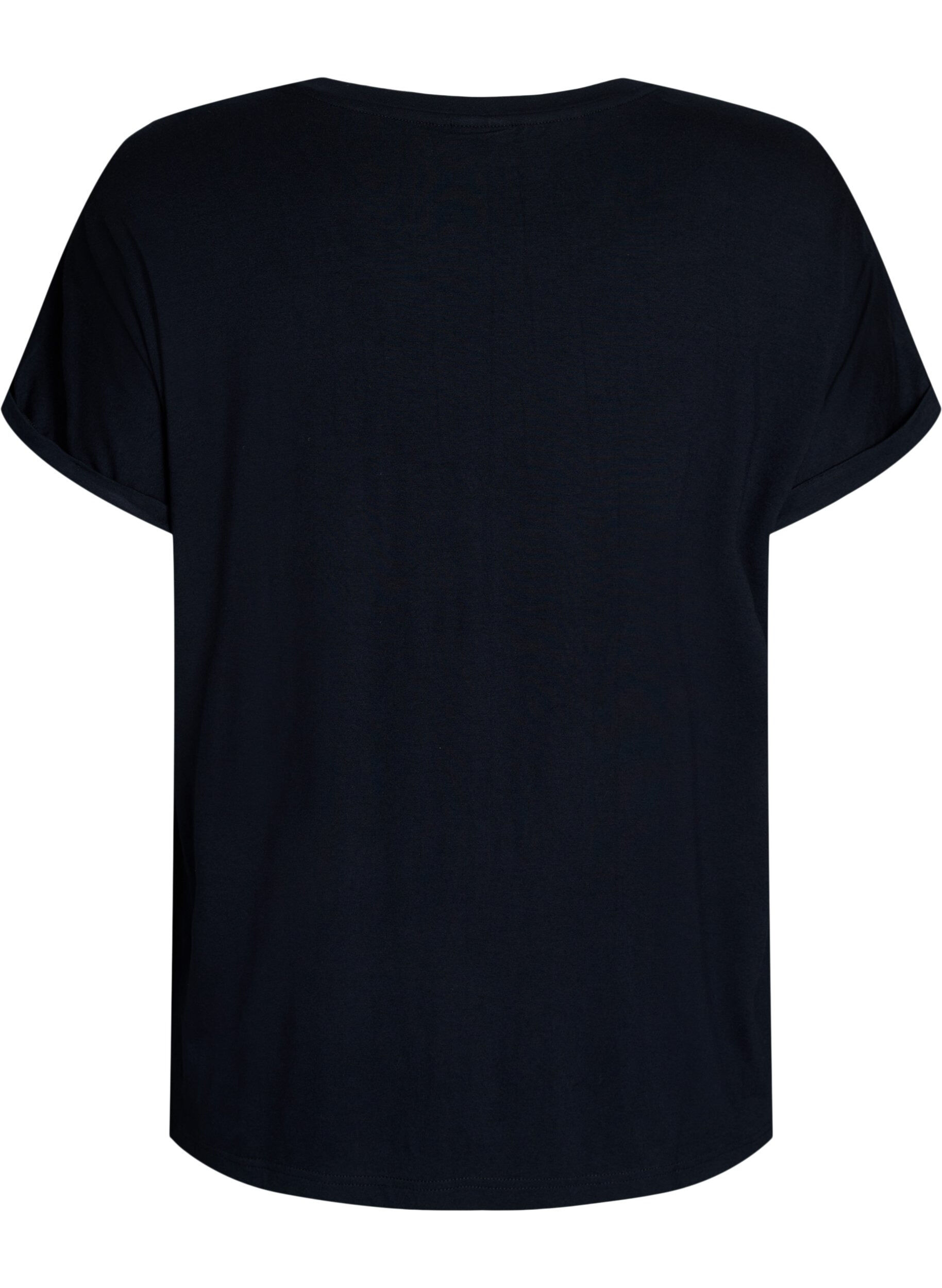 ZizziLosse viscose nachtshirt, Zwart, Packshot image number 1