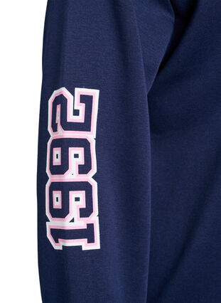 ZizziSweatshirt met statementprint op de mouwen en achterkant, Navy Blazer, Packshot image number 2