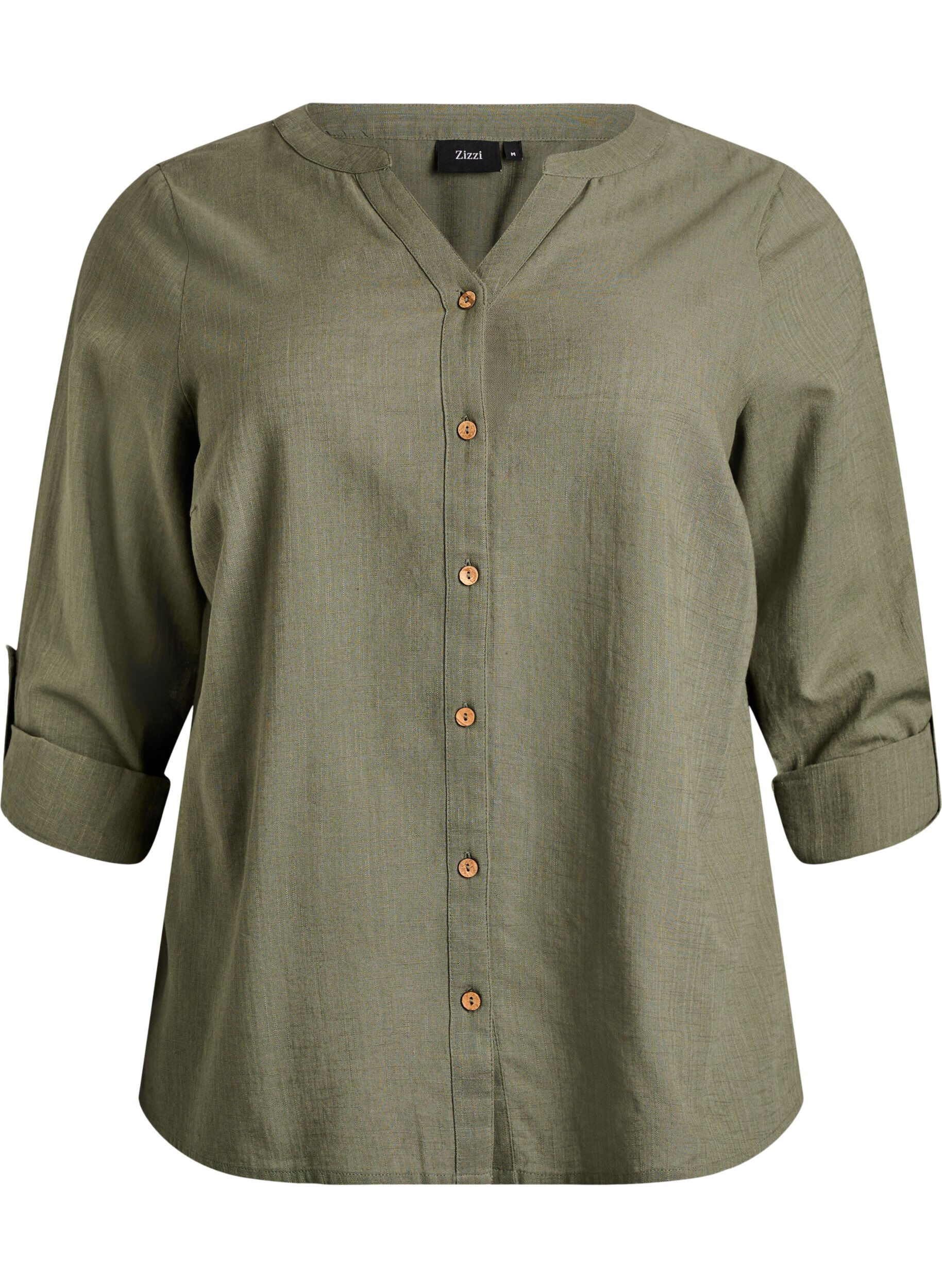 Katoenen blouse met V-hals