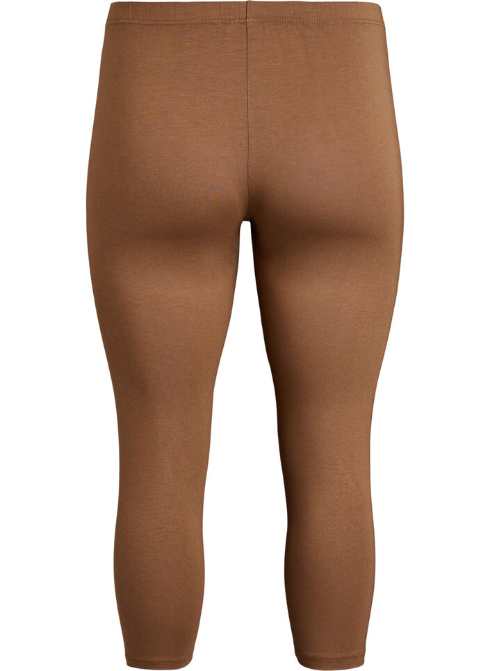 Basic 3/4 legging in viscose, Bruin, Packshot image number 1