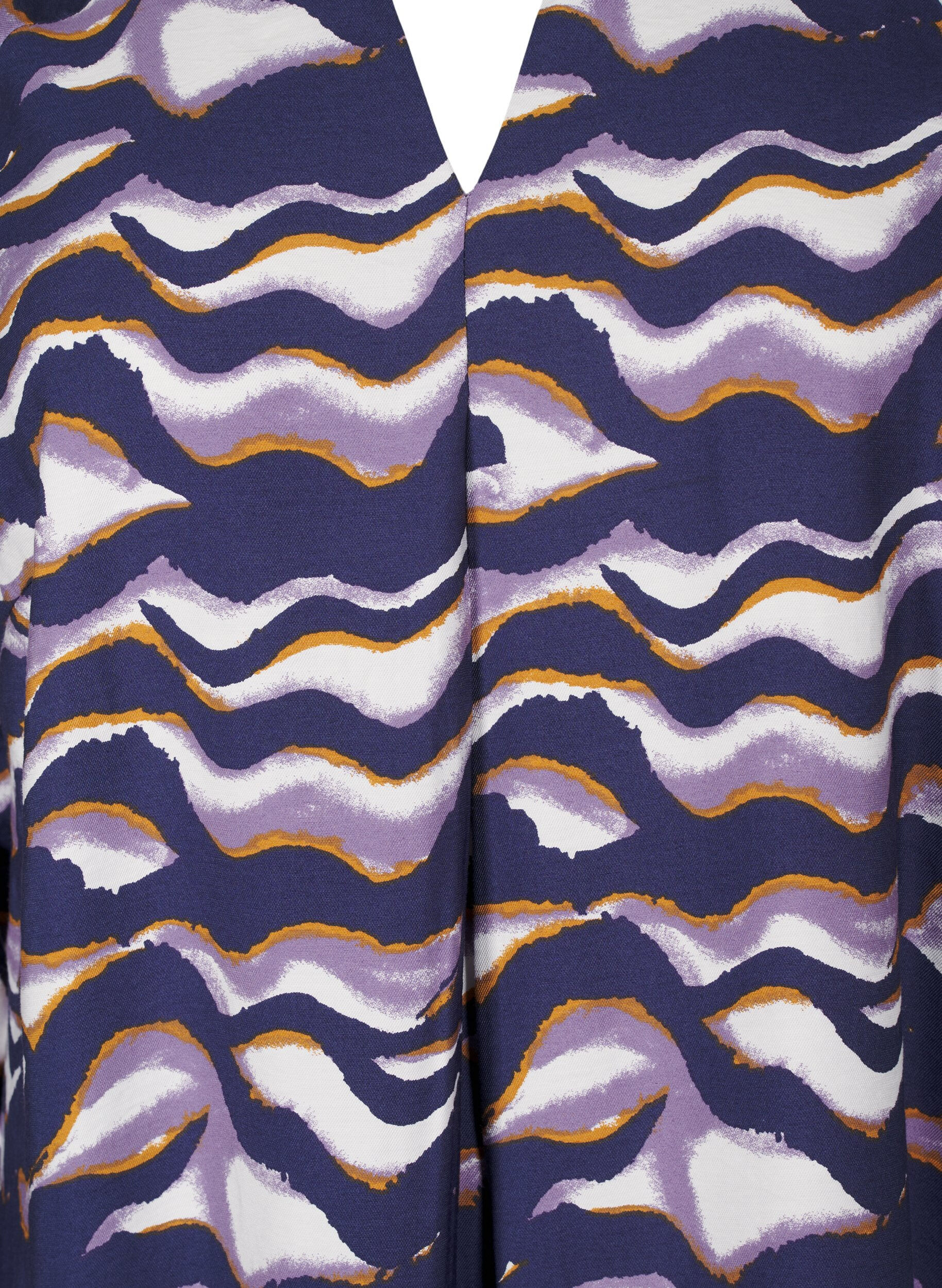 ZizziKnielange jurk met print en A-lijn, Naval Academy AOP, Packshot image number 2