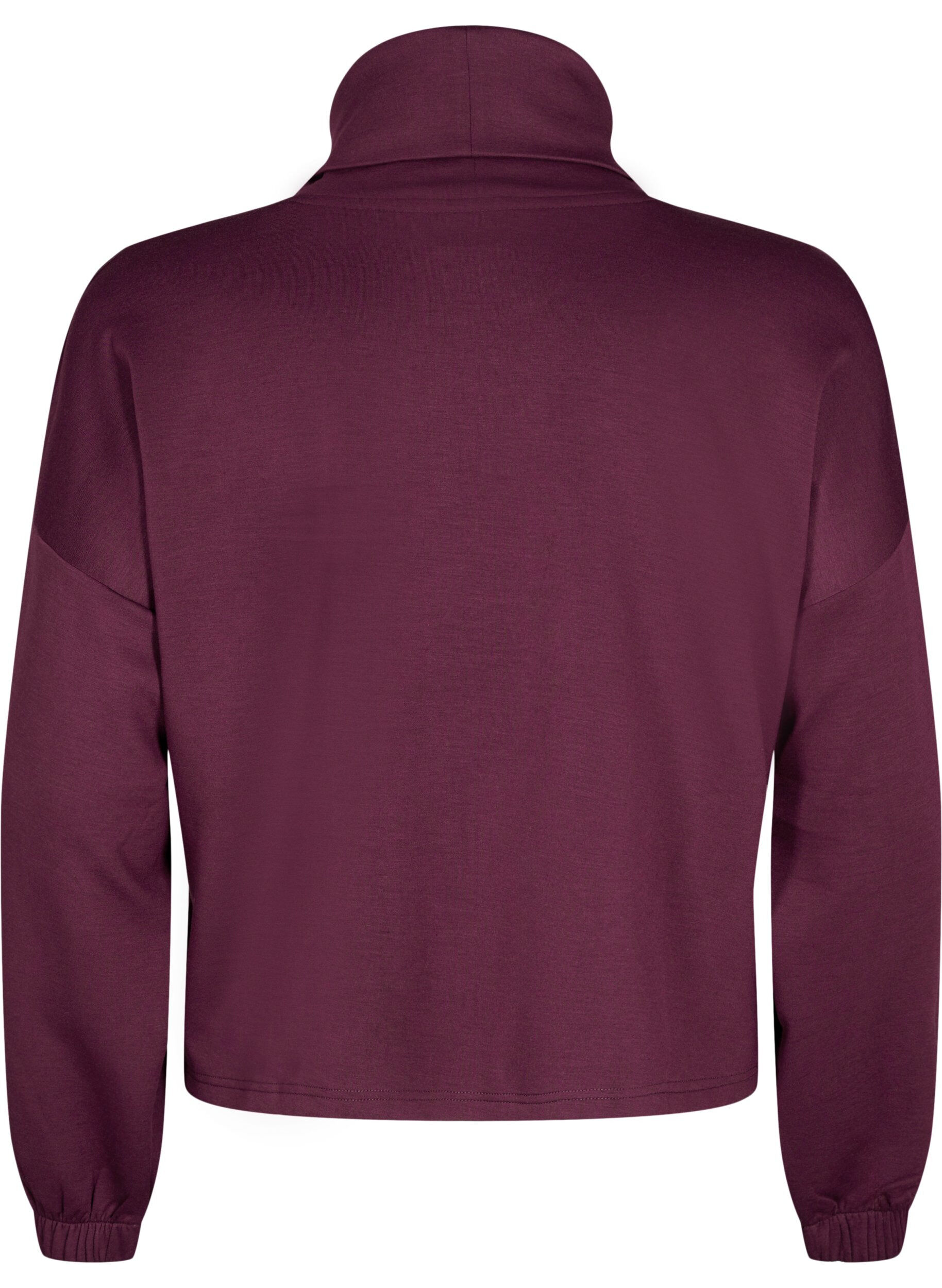 ZizziBlouse met turtleneck in modalmix, Donker Bordeaux, Packshot image number 1