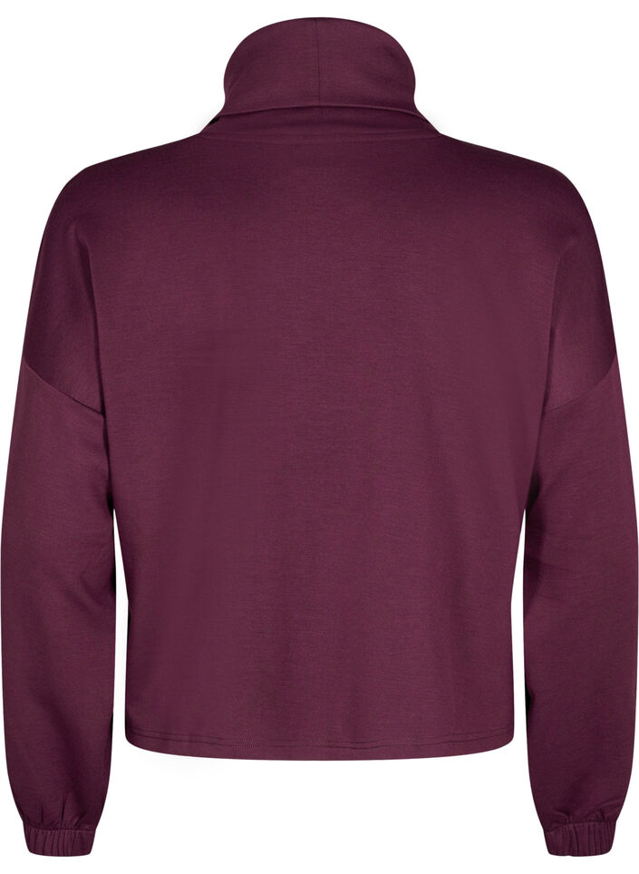 Blouse met turtleneck in modalmix, Donker Bordeaux, Packshot image number 1