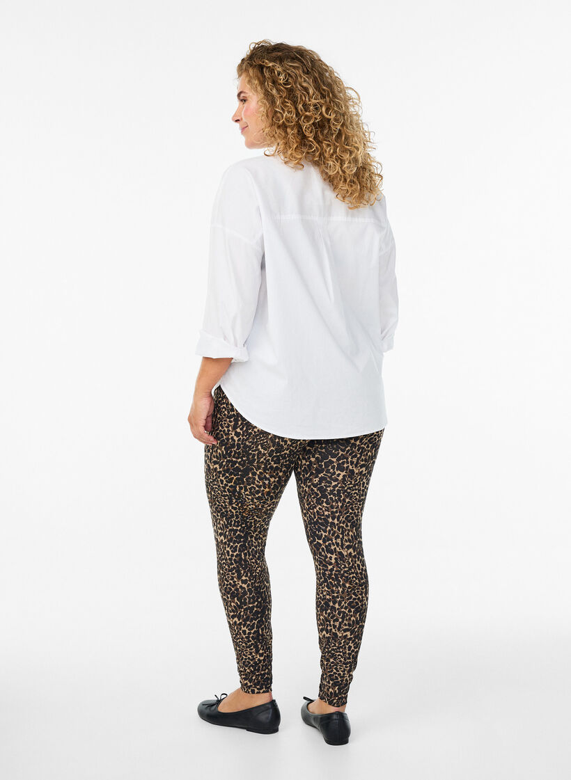 2-pack lange leggings met een normale taille, Zwart, Model image number 2