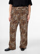 Luipaardprint broek met straight-fit, Bruin, Model image number 2