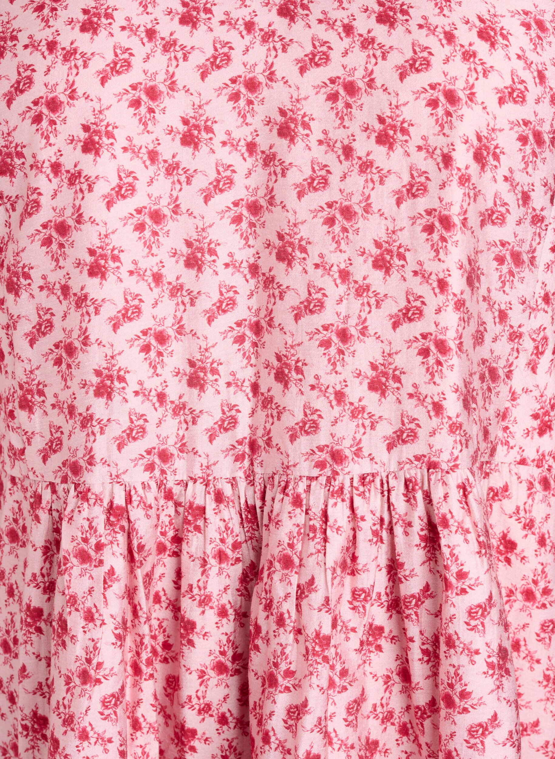 ZizziKorte viscosejurk met een empire-lijn en ballonmouwen, Rood, Packshot image number 2