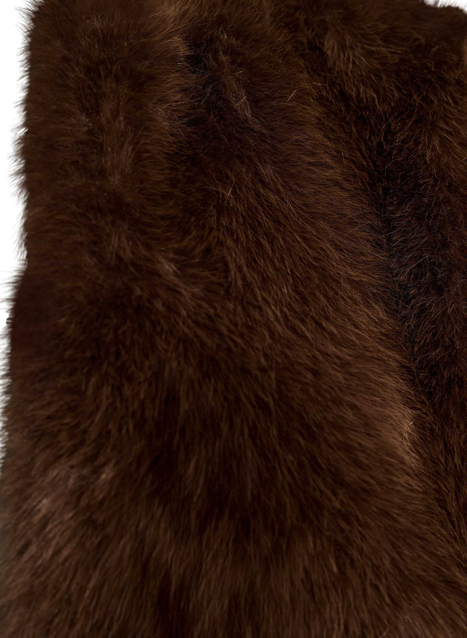 ZizziKorte jas van imitatiebont met open voorkant, Bruin, Packshot image number 3