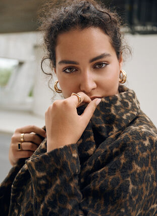 ZizziLuipaardprint jas met dubbele knoopsluiting, Leo aop, Image image number 0