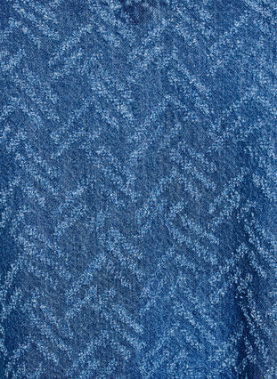 ZizziKorte denimjurk met textuurpatroon, Blue Denim ZigZag, Packshot image number 2