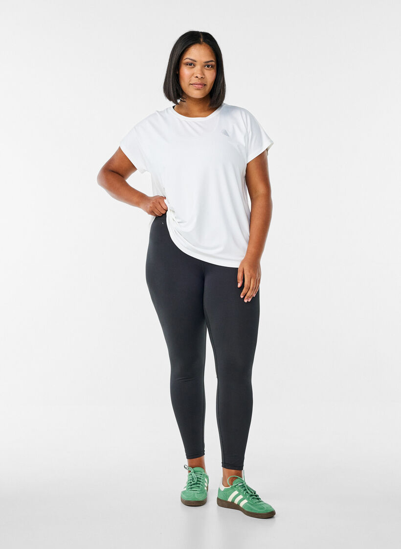 Effen gekleurd T-shirt voor sporten, Wit, Model image number 1