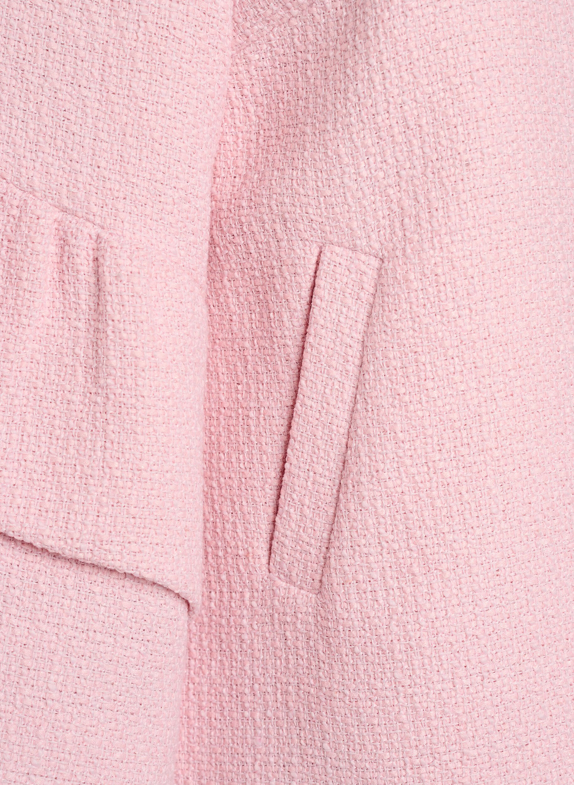 ZizziBoucl&eacute; jasje met ruchesdetails, Roze, Packshot image number 3