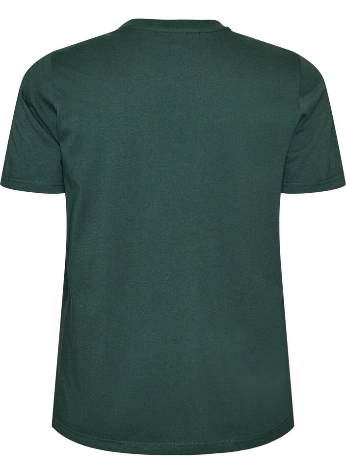 T-shirt van biologisch katoen met print, Groen, Packshot image number 1
