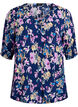 Viscose blouse met korte mouwen, Blauw, Packshot image number 0