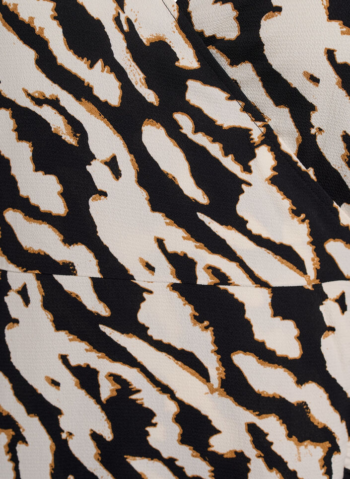 Effen wikkeljurk met korte mouwen, Zwart, Packshot image number 2