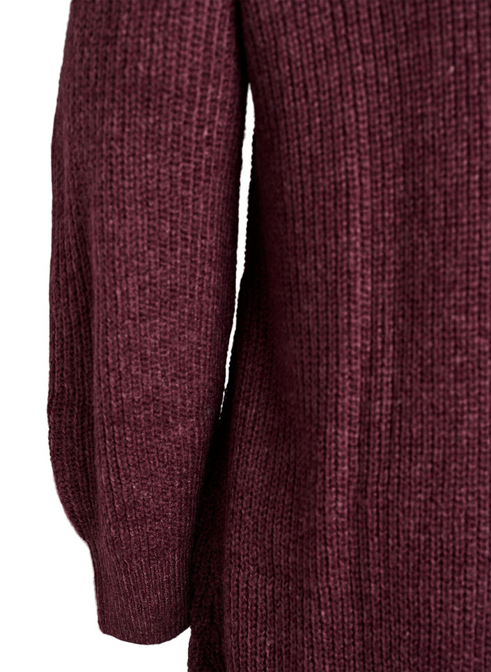 FLASH - Korte gebreide jurk met hoge hals, Rood, Packshot image number 3