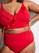Solidkleurige high-waist bikinibroekje, Rood, Model image number 2