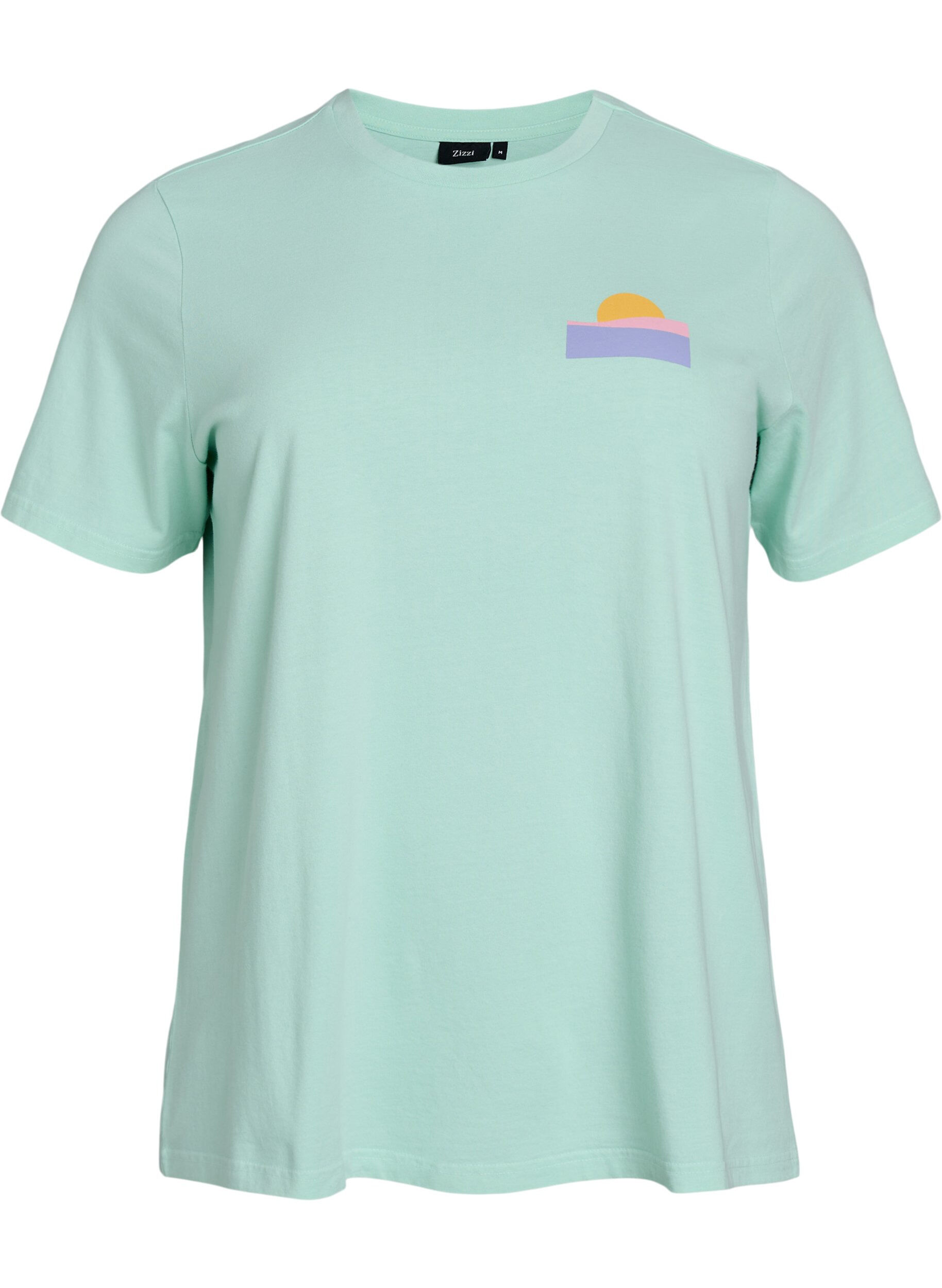 T-shirt van biologisch katoen met print op de rug