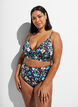 Culotte de bikini taille haute &agrave; imprim&eacute; floral, Bleu, Model image number 0