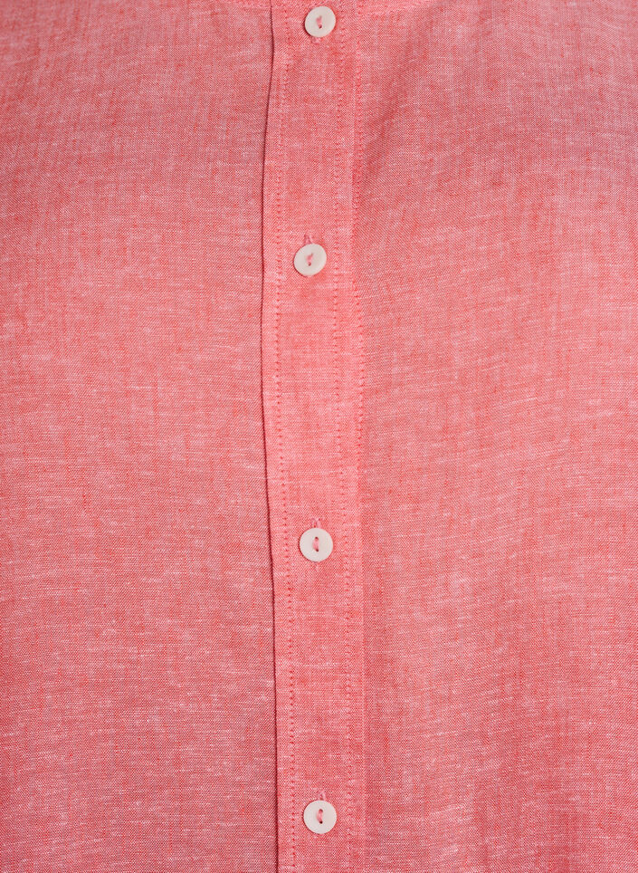 Shirtblouse in linnen en viscose met 3/4-mouwen, Oranje, Packshot image number 2