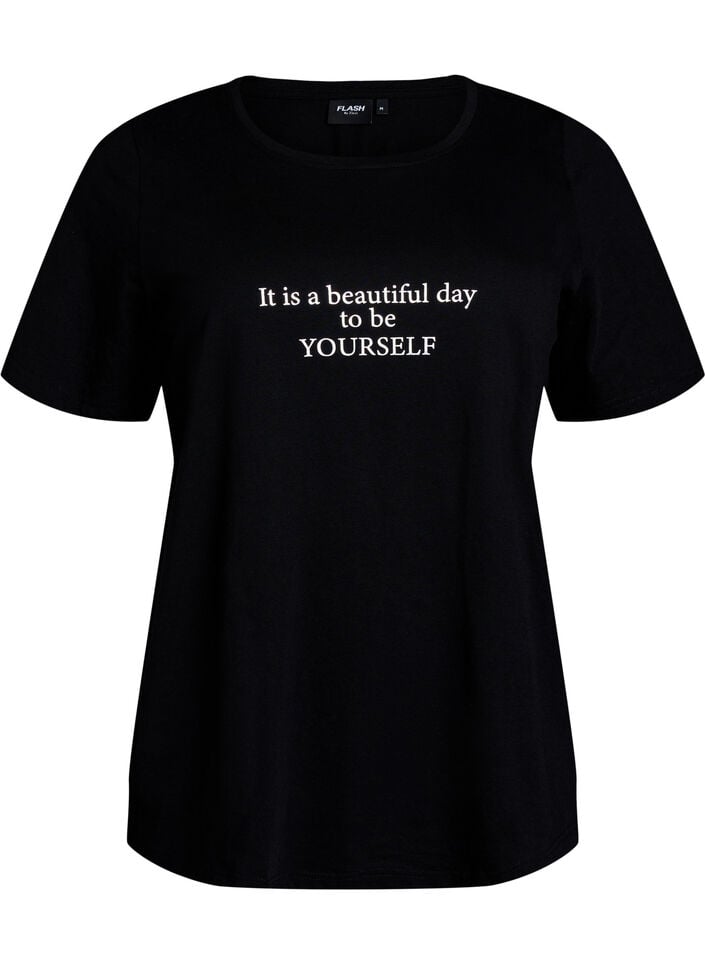 T-shirt met print, Zwart, Packshot image number 0