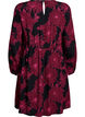 Viscose jurk met print en lange mouwen, Donker Bordeaux, Packshot image number 1