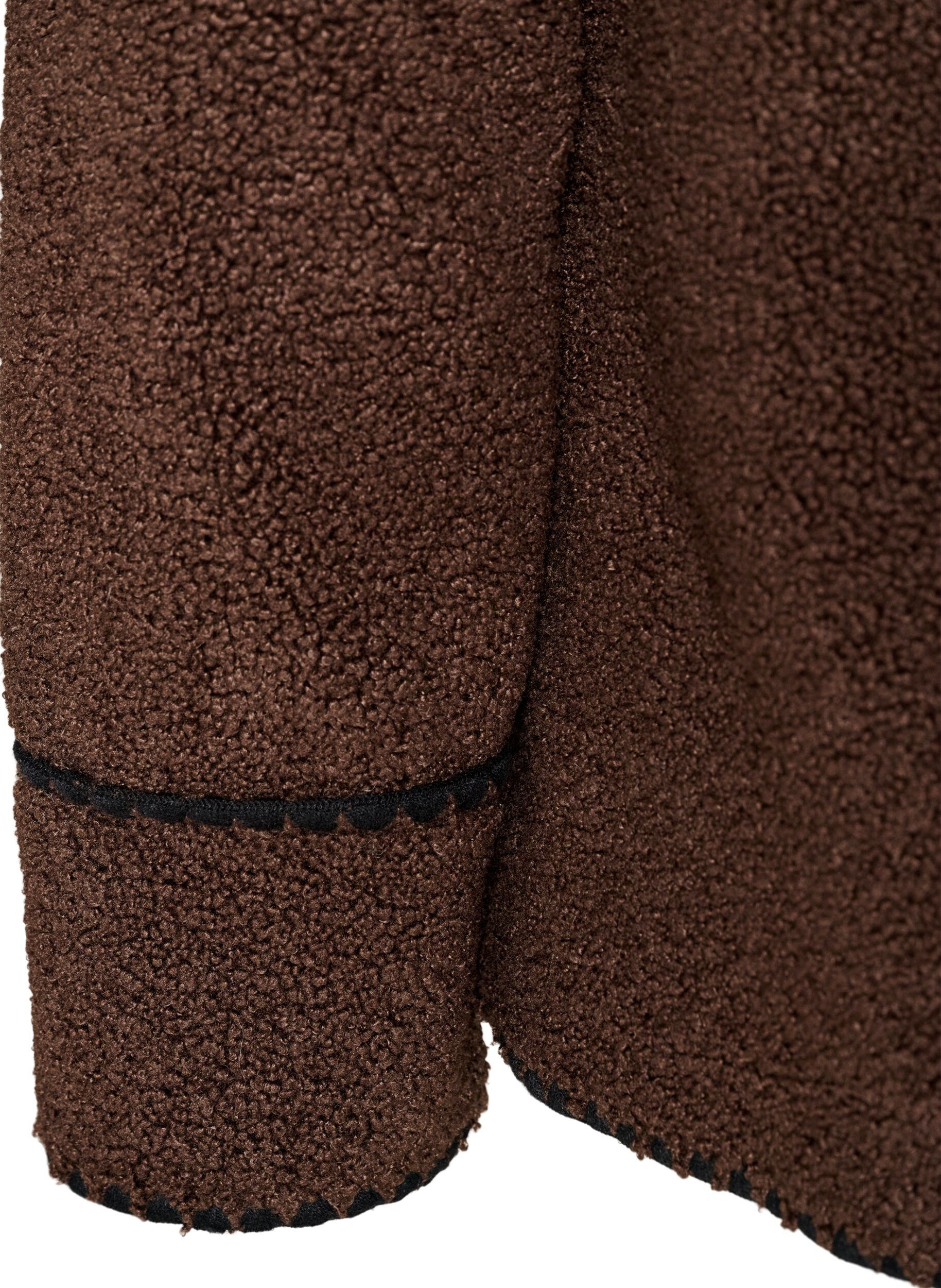 ZizziTeddy jas met contrast details, Bruin, Packshot image number 4