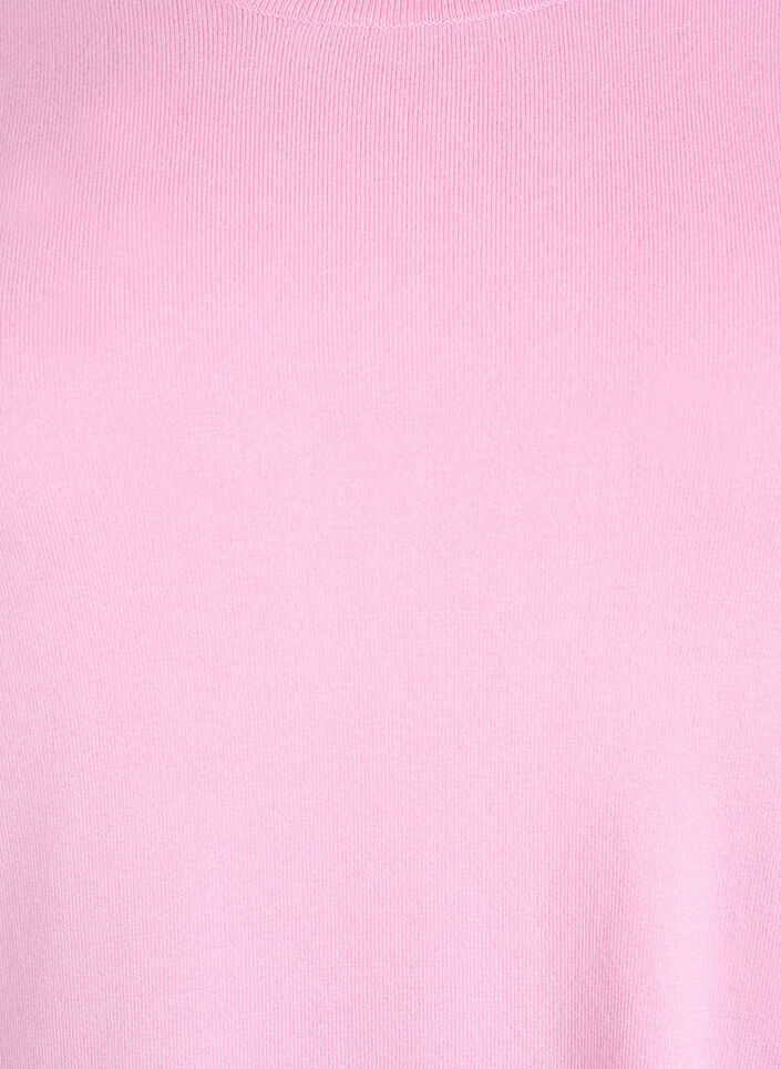 Gebreide blouse met korte mouwen van viscose, Roze, Packshot image number 2