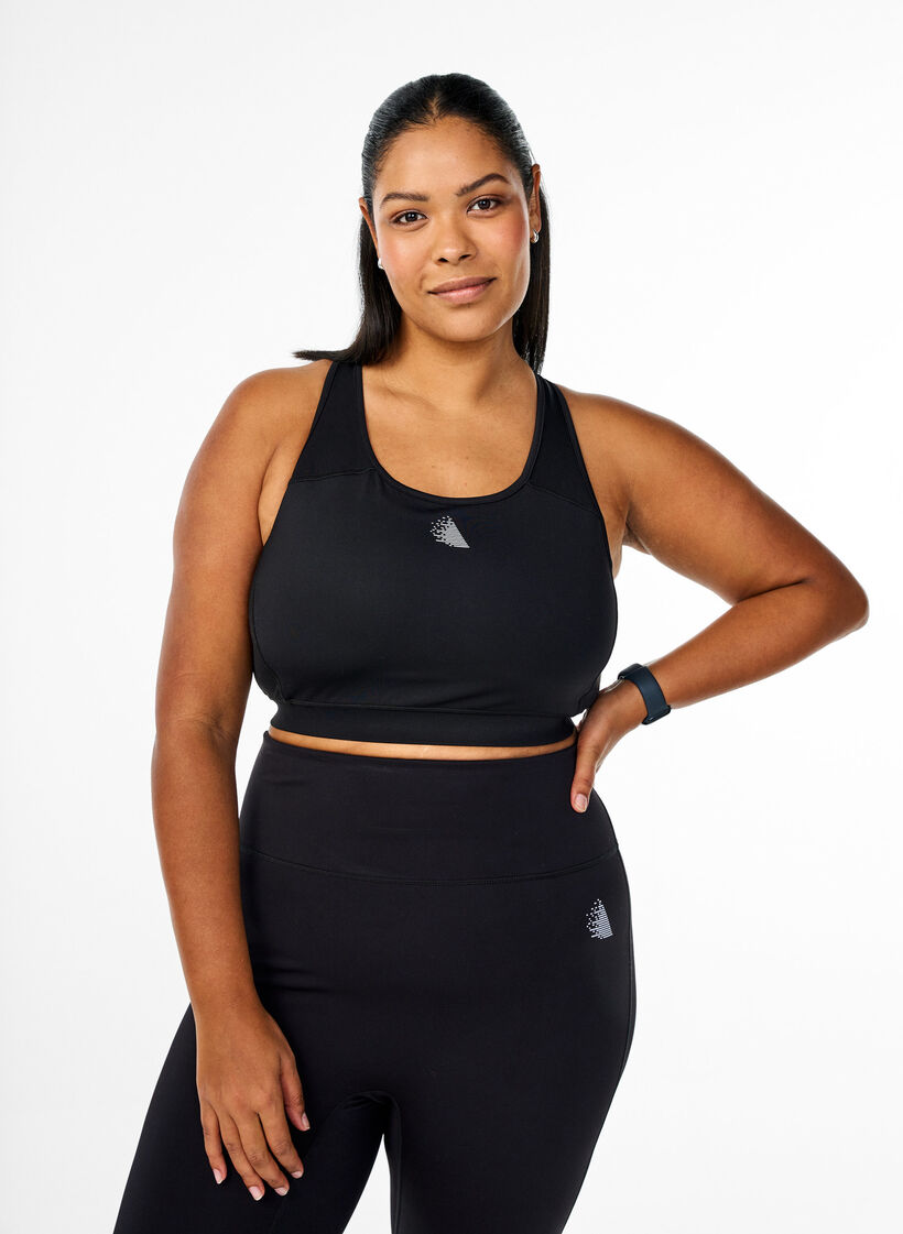 Sportbeha met voorzak, Black, Model