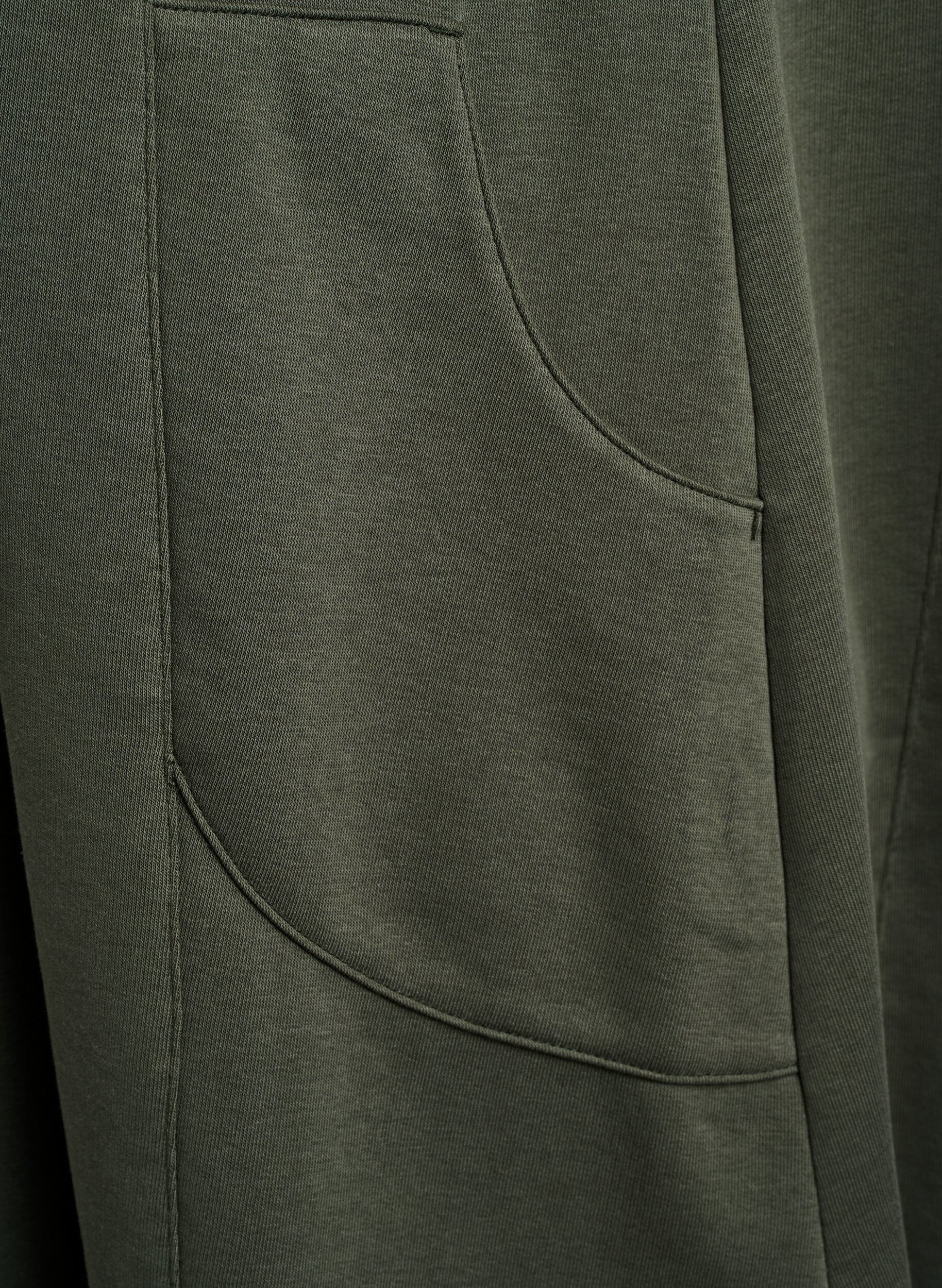 ZizziJersey jurk met korte mouwen en zakken, Groen, Packshot image number 3