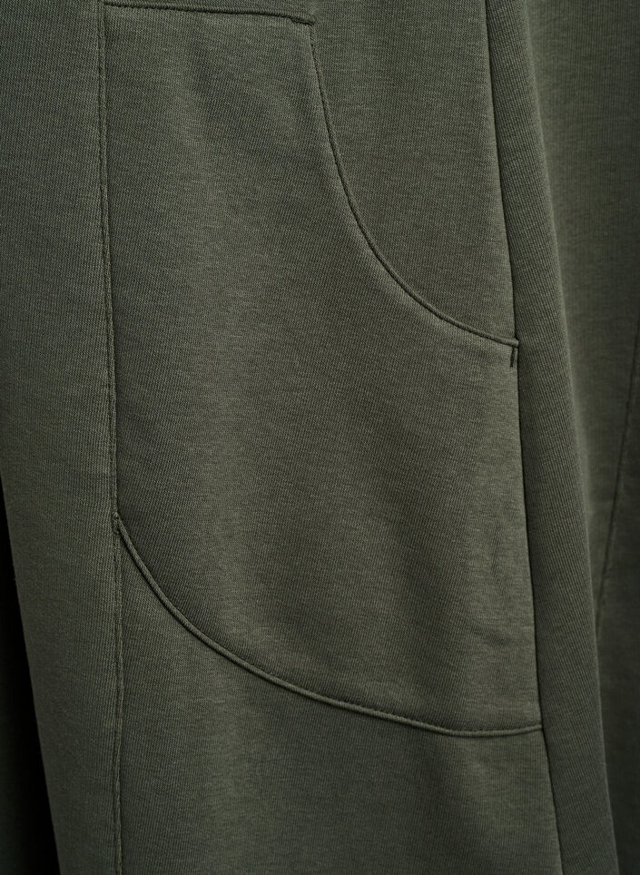 Jersey jurk met korte mouwen en zakken, Groen, Packshot image number 3