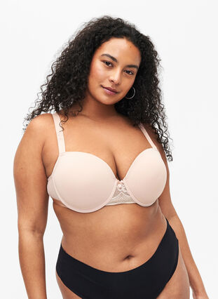 ZizziVoorgevormde beha met gaas, Beige, Model image number 0