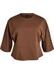 Peplum blouse met ellebooglange mouwen, Bruin, Packshot image number 0
