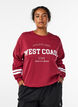 Sweatshirt met statementdetail, Rood, Model image number 0