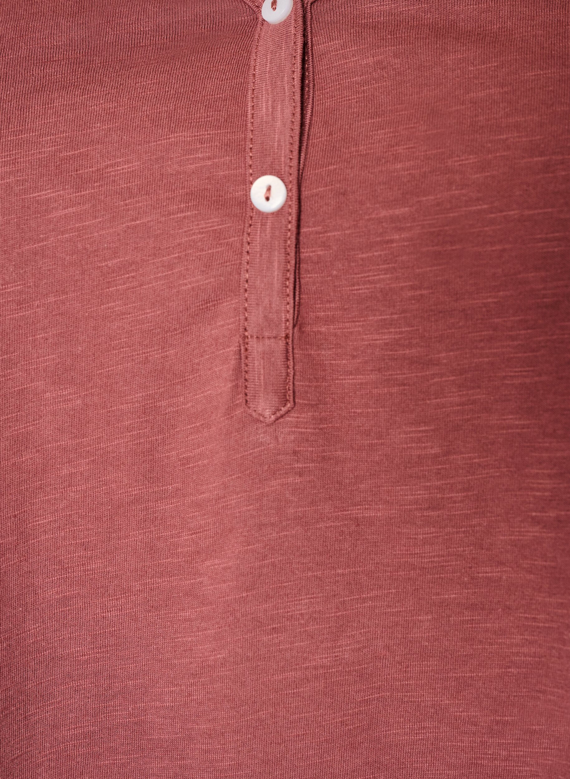 ZizziT-shirt met knoopdetail, Bruin, Packshot image number 2