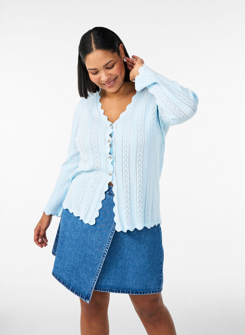 Korte A-lijn denimrok, Blauw, Model