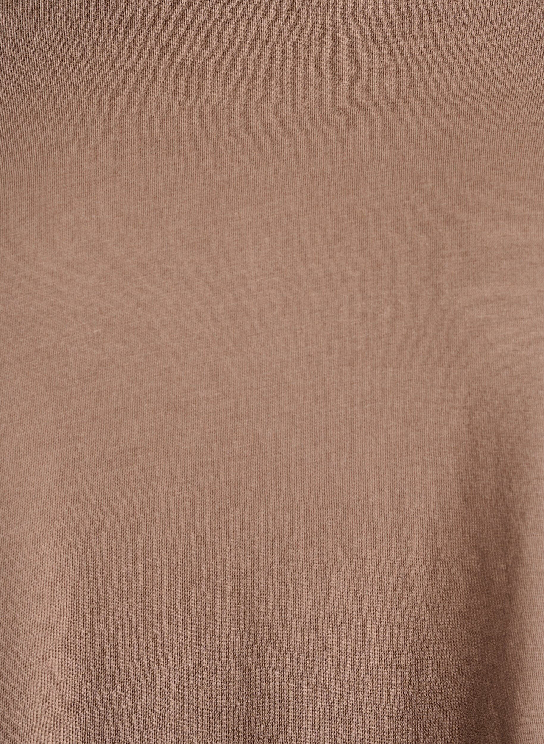 ZizziT-shirt met korte mouwen van katoenmix, Bruin, Packshot image number 2