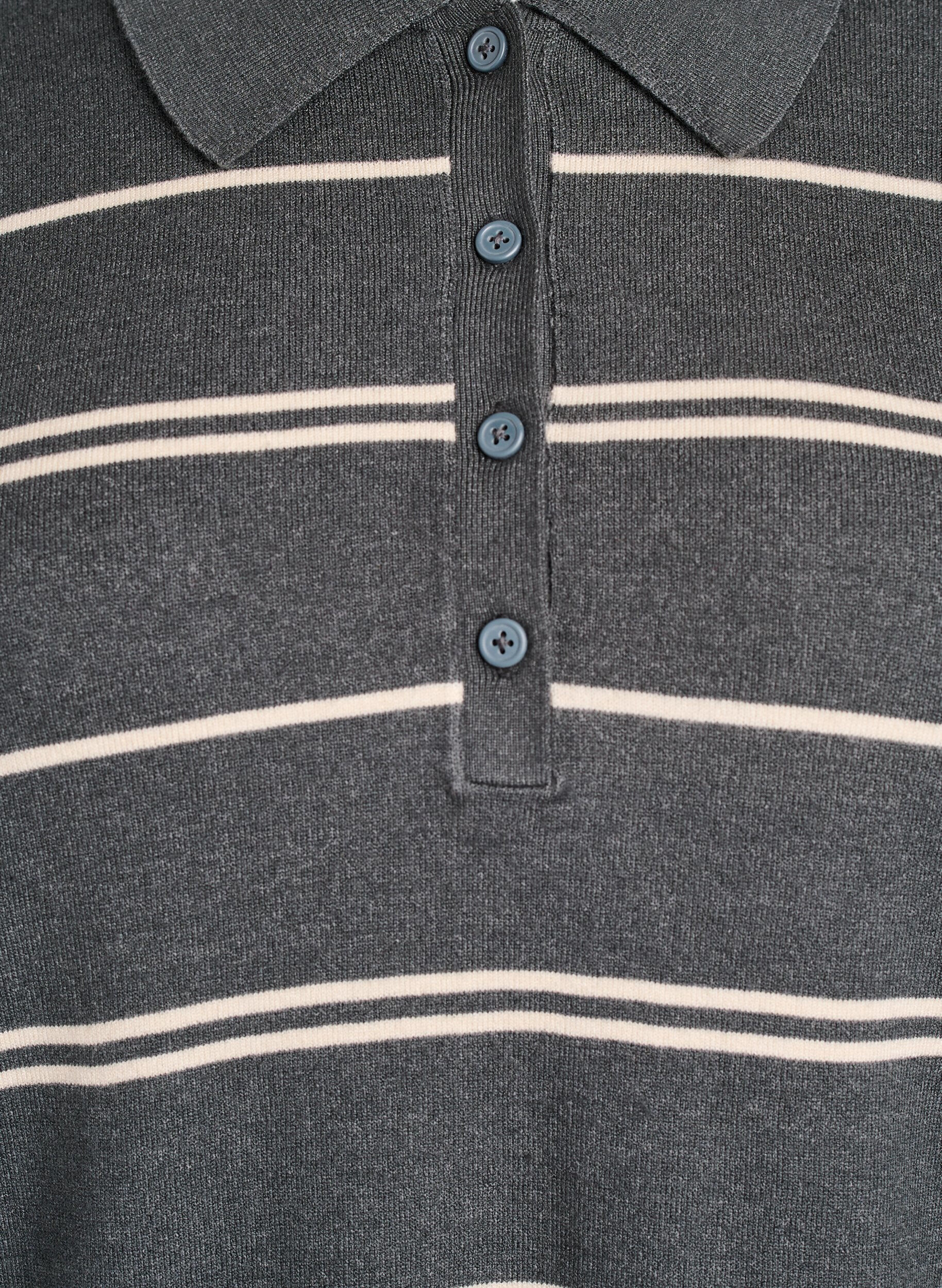 ZizziStrik blouse met kraag, Groen, Packshot image number 2