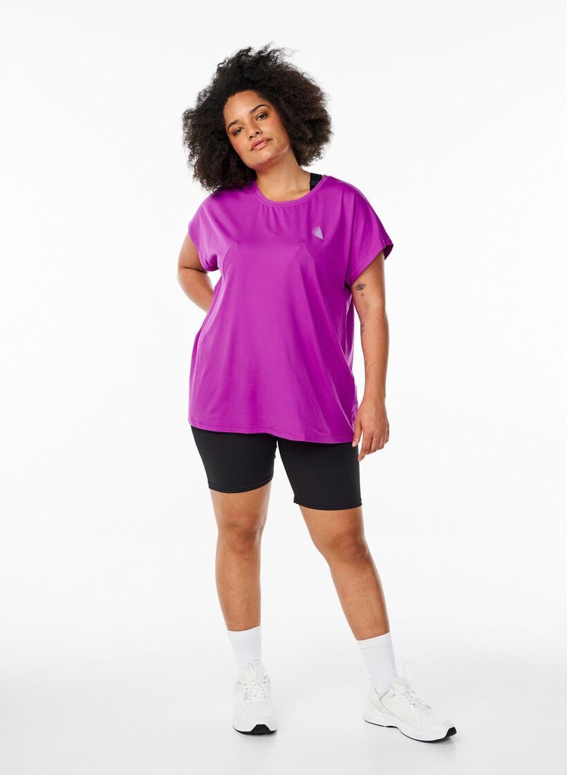 Effen gekleurd trainingsshirt, Purple Cactus Flower, Model