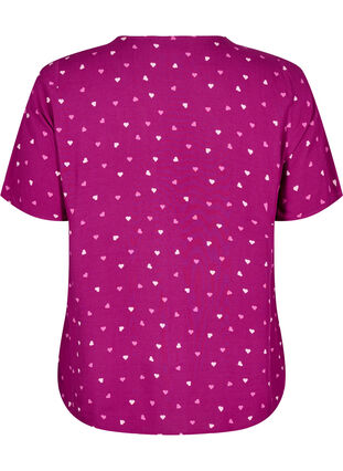 ZizziViscose nachtblouse met hartjesprint, Rood, Packshot image number 1
