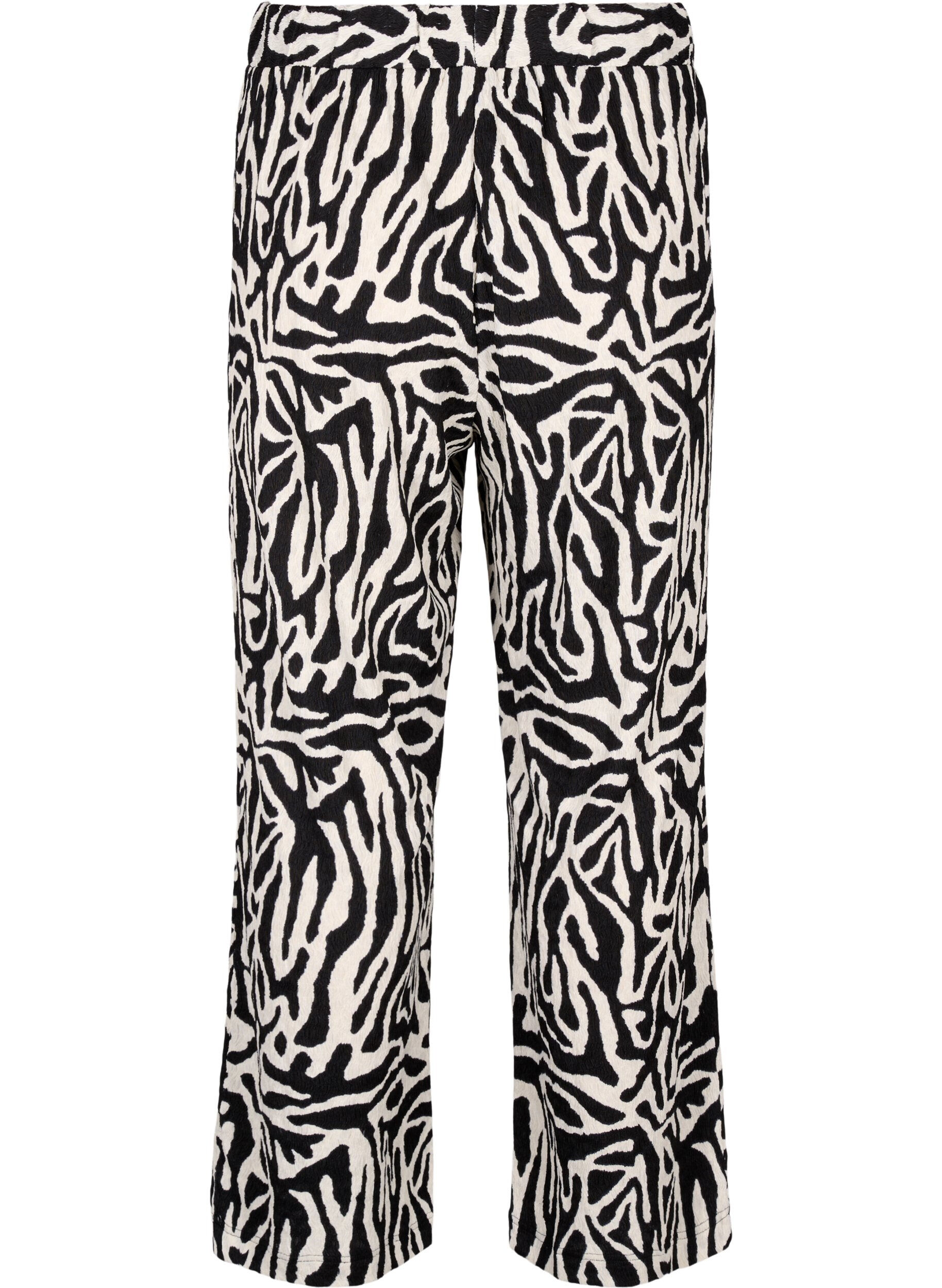 ZizziBroek met zebraprint, Zwart, Packshot image number 1