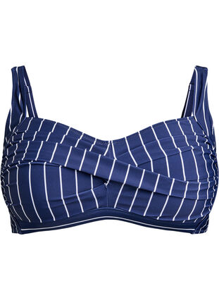 ZizziGewatteerde bikinitop met print, Blauw, Packshot image number 0