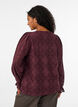 Blouse met lange mouwen met kantpatroon, Donker Bordeaux, Model image number 2
