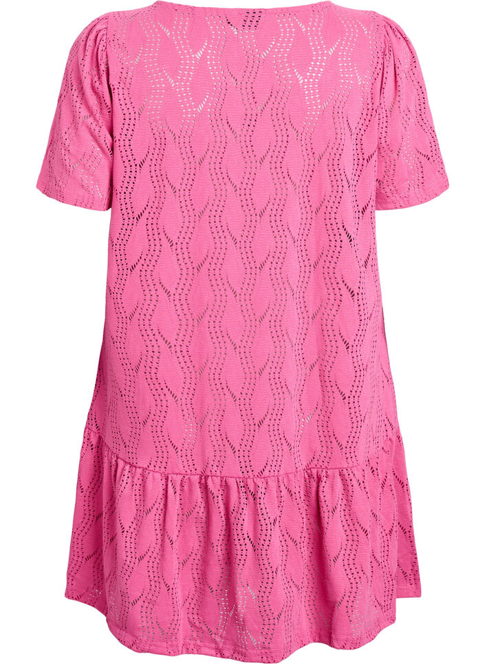 Korte jersey jurk met oogjespatroon, Roze, Packshot image number 1