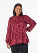 Blouse met knoopjes en bloemenpatroon, Donker Bordeaux, Model image number 0