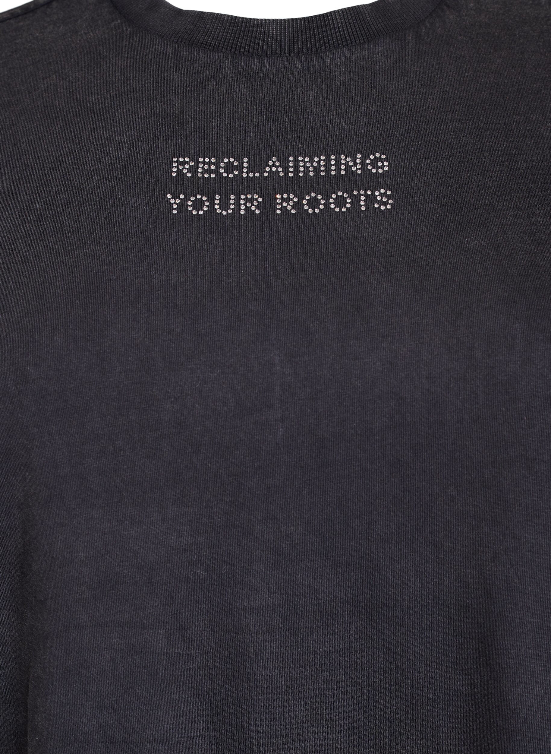 ZizziOrganisch katoenen T-shirt met studs, Grijs, Packshot image number 2